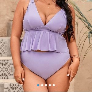 New 1X Cupshe Peplum Tankini with bottoms